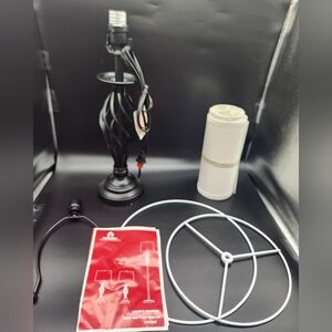 Costway Black Table Lamp with White Shade